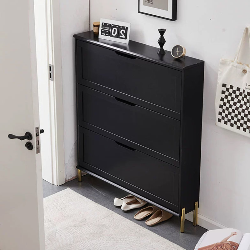 Solid wood Shoe Storage, Black