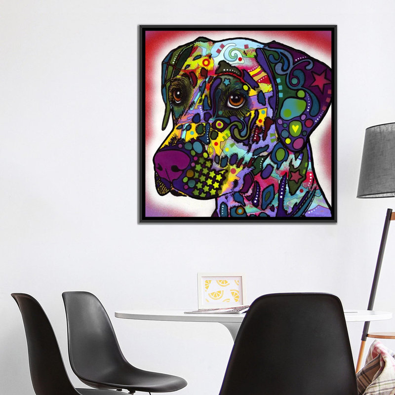 «Dalmatian», impression sur toile, H 18 po x l 18 po x P 1,5 po, Toile avec cadre noir
