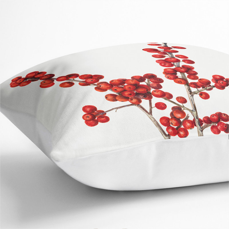 Winterberry Scatter Cushion, 55cm H x 55cm W x 20cm D, White