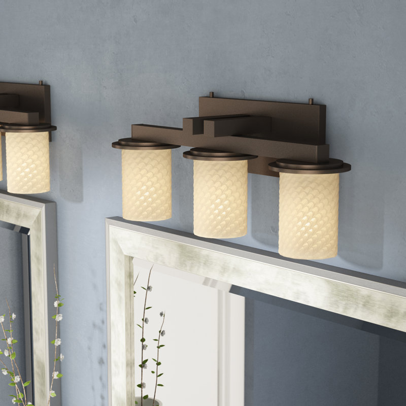 Casson 3 - Light Vanity Light, Dark Bronze, Frosted Crackle