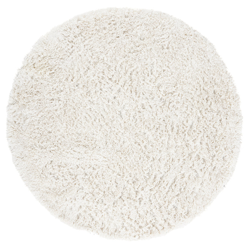 Gundelinda Shag Hand Tufted Performance Solid Color Rug, Round 8'