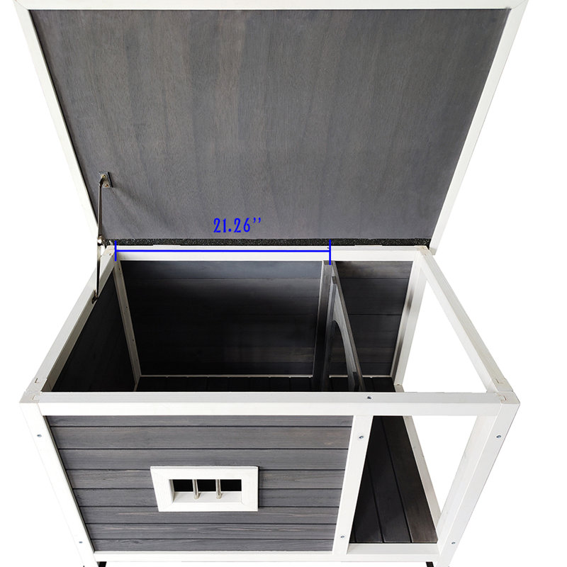 Abri pour chien de taille moyenne - maison en bois avec surface imperméable et porche pour les animaux de compagnie jusqu'à 30 lb