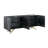 Dorleus 18" Wide 4 Door Sideboard Buffet in Black Brushed Oak Wood and Metal