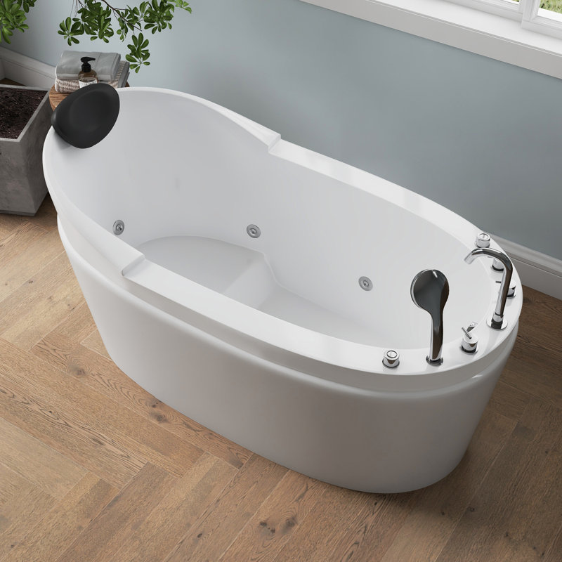 31.5 " W Freestanding Soaking Acrylic Bathtub