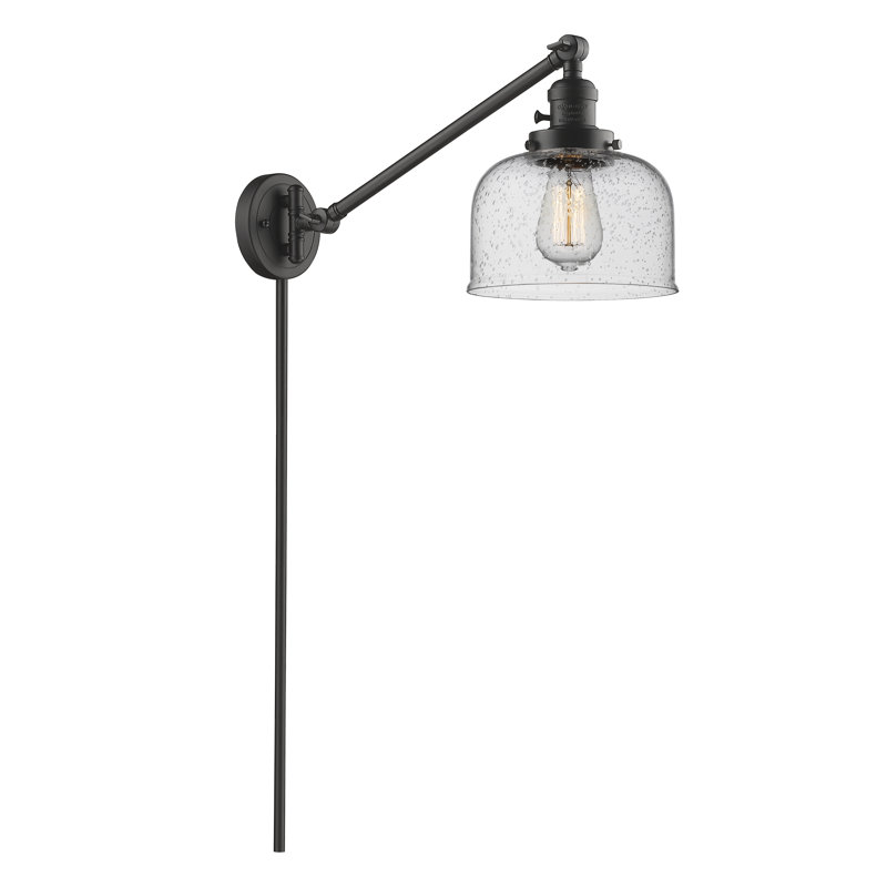 Bras pivotant à 1 lumière à intensité variable Talton, Grainé, Ampoule DEL rétro de 3,5 watts, Bronze huilé
