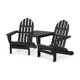 Classic Folding Adirondacks with Angled Connecting Table