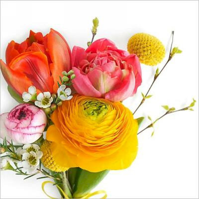 Serviettes jetables en papier avec fleurs