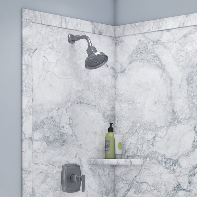 Bordure de douche à 2 panneaux FlexStone Elegance l 48 po x P 36 po x H 80 po Everest, Everest