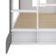 Lit de maison moderne avec tiroirs de rangement, tablettes et conception compacte-386572796