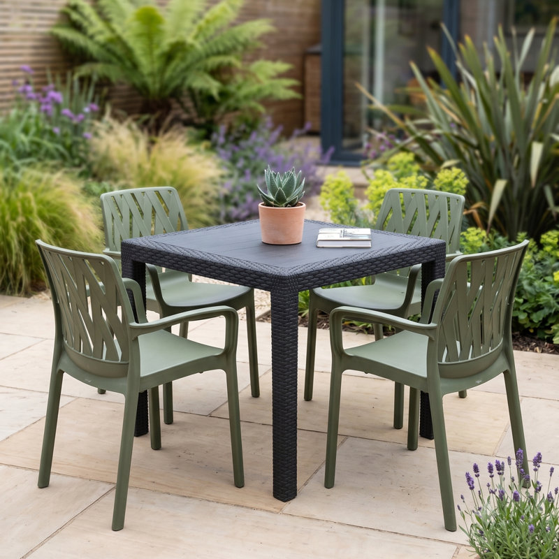 Plastic Patio Dining Set Table,