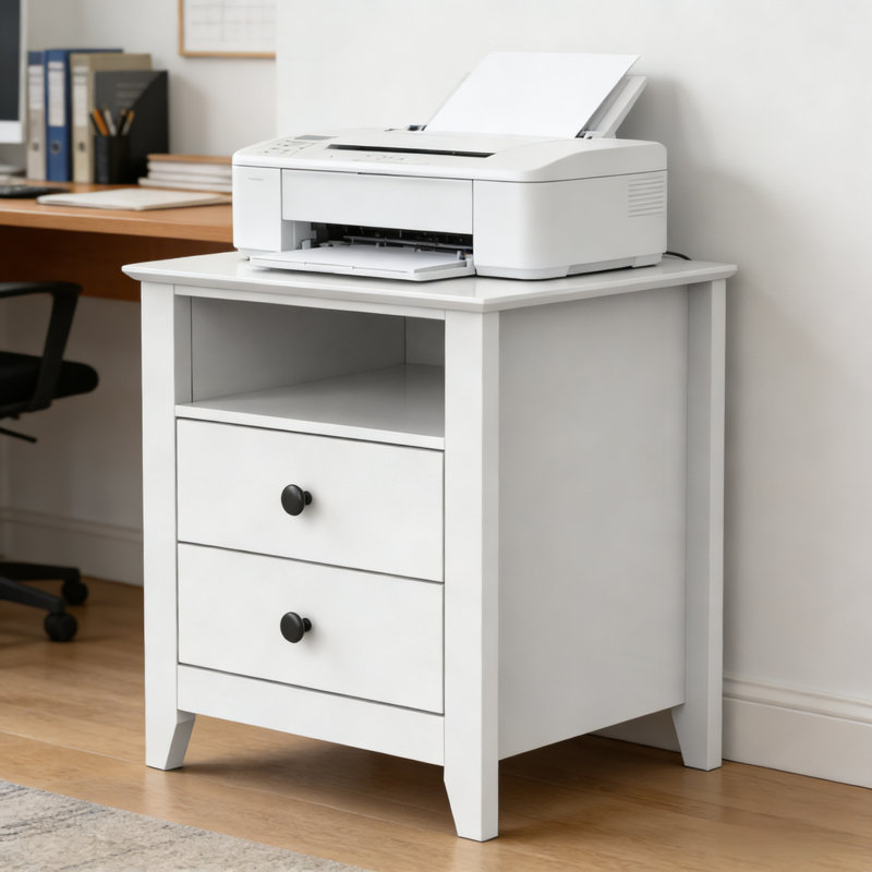 Printer Stand With 2 Drawers & Shelf