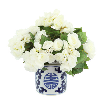 Begonia Arrangement In Ornamental Ceramic Vase