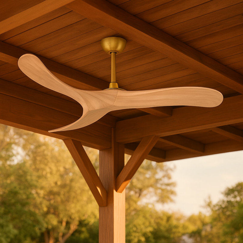 Hinkley Fan Swell 48" Smart Fan, Heritage Brass, 48" Wide, Natural