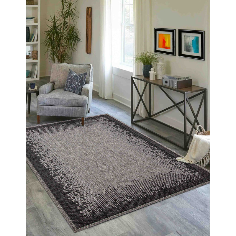 Tapis gris Edge, Rectangulaire 8 pi x 10 pi