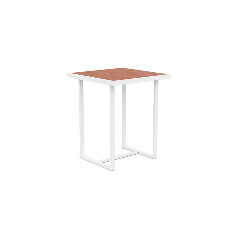 Pavia 35" Bar Table - Dekton Top, White, Micron