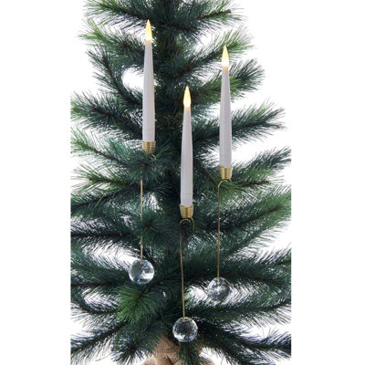 Kurt Adler 10-Inch Candle with Faceted Glass Weight Set with Remote Control, 10-Piece Set