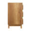 Commode 6 tiroirs de 60 po de longueur avec devant ondulé, meuble télé moderne et commode, rangement anti-basculement pour vêtements pour chambre à coucher, salon et chambre de bébé, chêne naturel-129688644