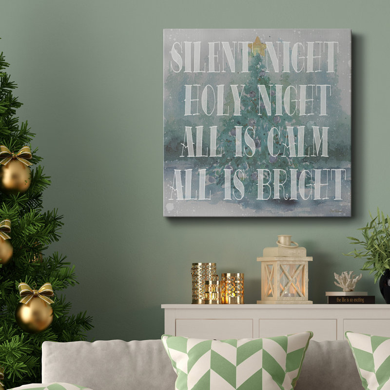 Silent Night - Toile tendue avec châssis de qualité supérieure, prête à être accrochée, H 32 po x l 32 po x P 1 po