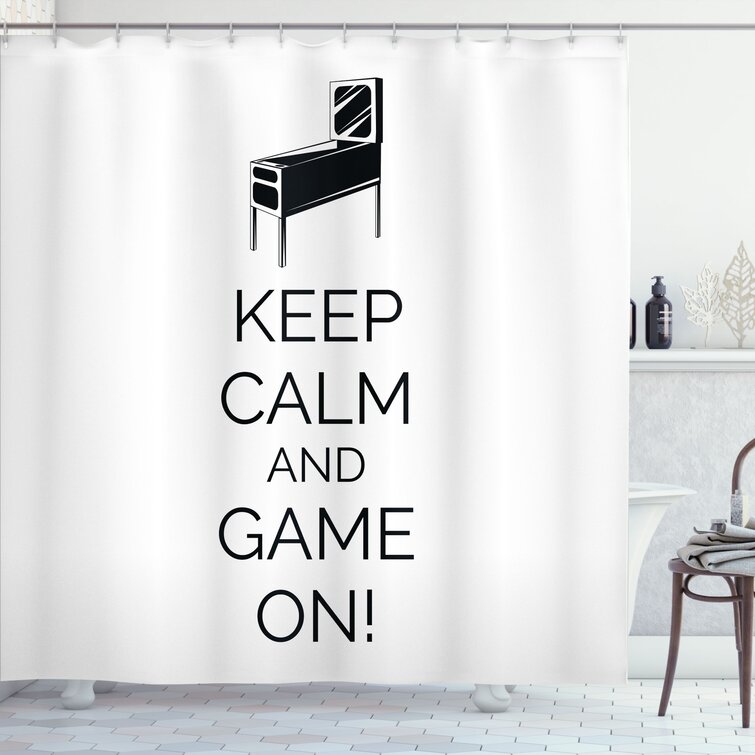 Keep Calm Shower Curtain Set + Hooks East Urban Home Size: 70 H x 69 W