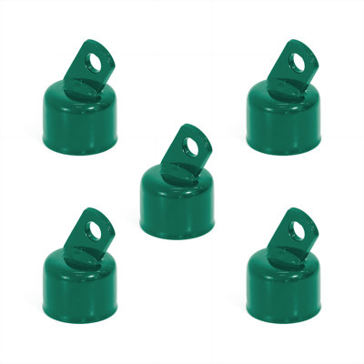 Pack of 5 Green Top Rail End, Rail End Cap for 1-5/8" Outside Diameter Pipe, Chain Link Fence Parts, Hardware for Chain Link Fence, Gate, Post