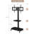 Height And Angle Adjustable Multi-Function Tempered Glass Metal Frame Floor With Lockable Wheels Mobile Tv Stand, Lcd/Plasma Tv Bracket  2 Tier Tempered Glass Shelves For Multiple Media Devices