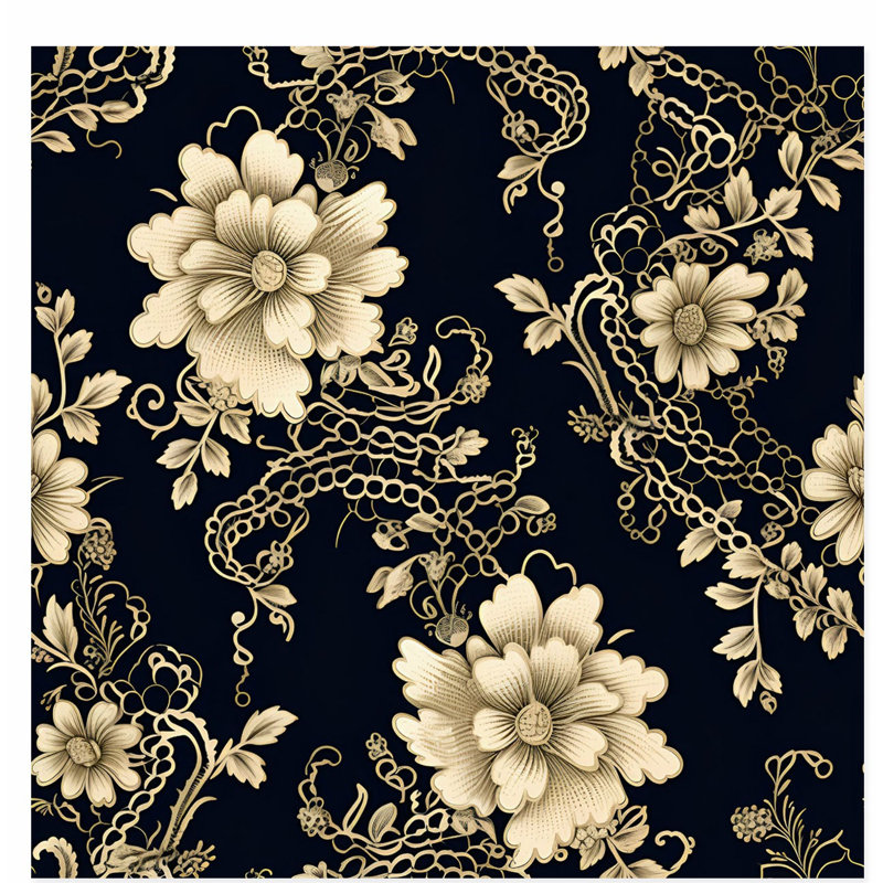 «Floral Victorian Elegance», reproduction d'art classique sans cadre, H 12 po x l 12 po