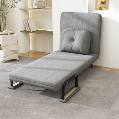 Folding Sofa Bed 5-In-1 Convertible Chair - 5-Position Adjustable Backrest With Pillow, Space-Saving Sleeper For Living Room, Bedroom & Office