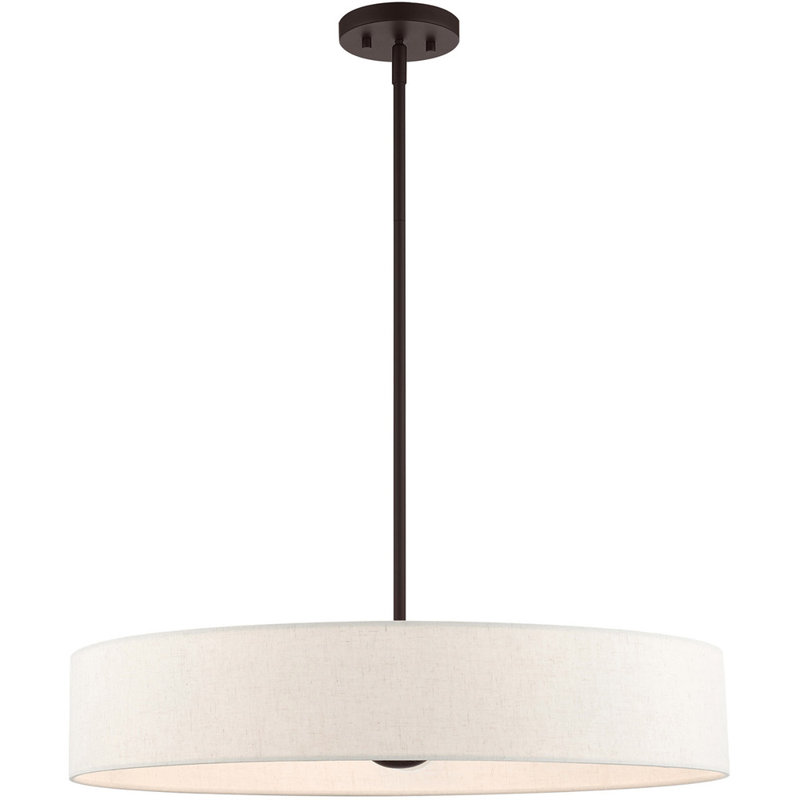 Lustre tambour 5 lumières, Bronze / laiton antique, Gruau