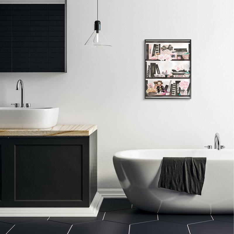 Accessoires pour livres et livres de mode, H 30 po x l 24 po, Giclée encadrée noir minuit