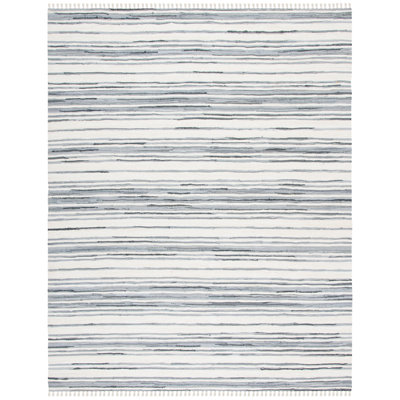 Fales Abstract Handmade Flatweave Cotton Ivory/Grey Area Rug