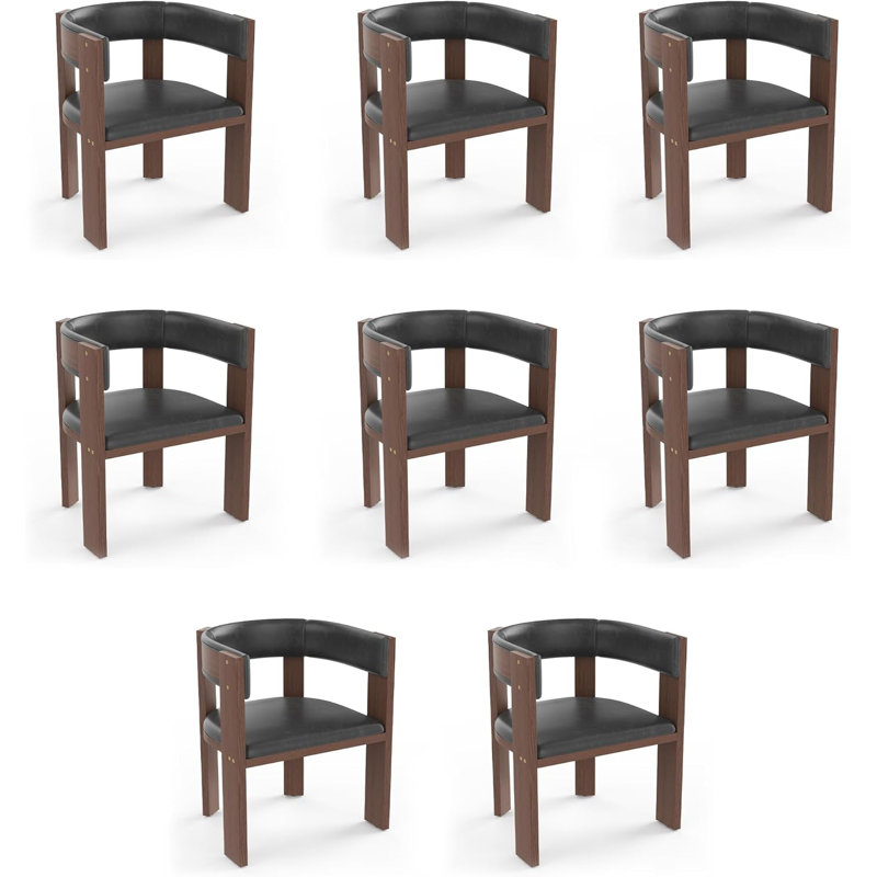 Ensemble de chaises de salle à manger, chaises de cuisine modernes avec cadre en bois et dossier incurvé pour la cuisine, la salle à manger et le salon