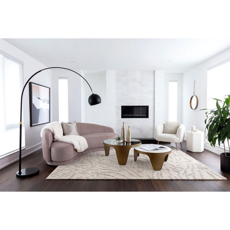 Jancar 102'' Arched Floor Lamp, Black, Black