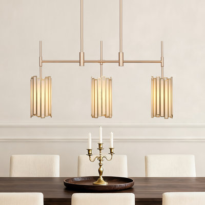 Atchison 30" W 3-Light Dimmable Iron Drum Chandelier