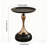 Italian Modern Black Hourglass End Table – Minimalist Iron Round Side Table-400060904