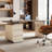 70.87"Beige Rectangular Solid + Manufactured Wood Desk,3-drawer-1762031009