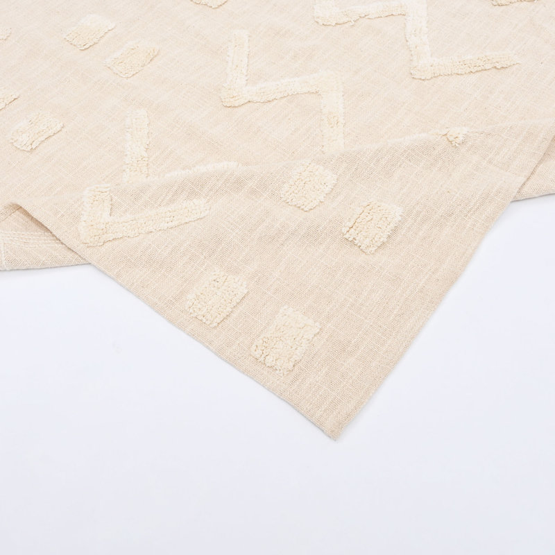 Geometric Cream Rectangular Throw Pillow Cover