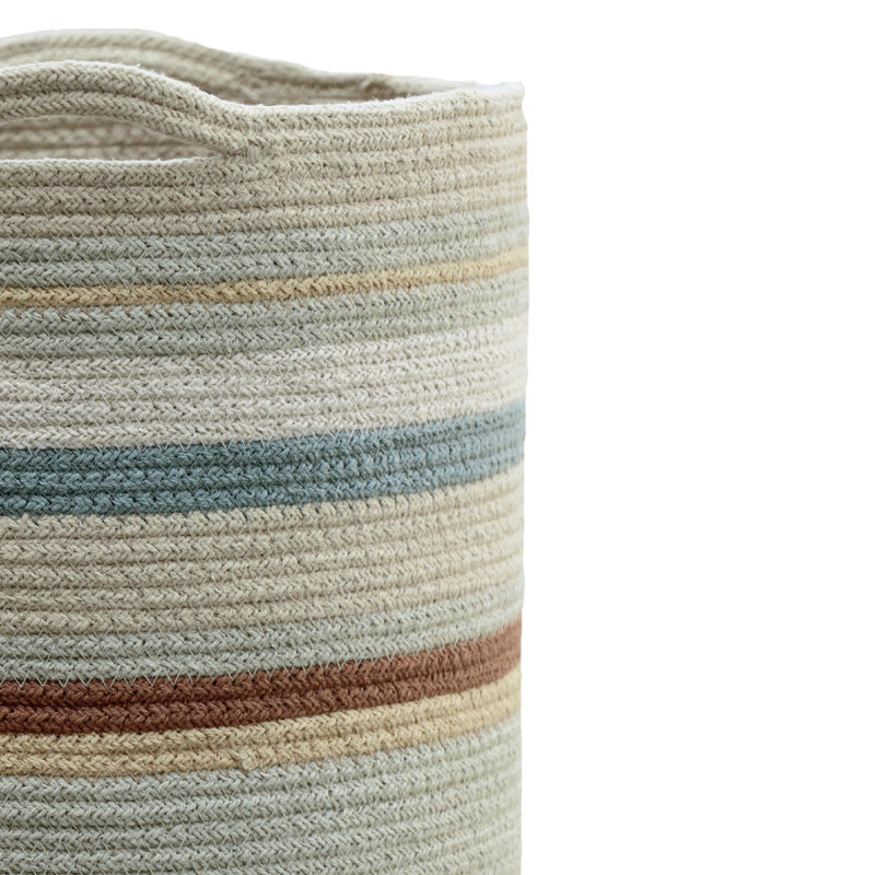 Triplet Multicolor Braided Cord Storage Basket with Handles