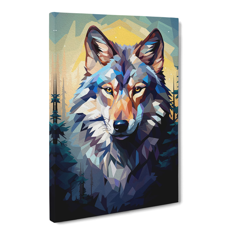 Wolf Cubism - No Frame Print, 60cm H x 40cm W x 3cm D