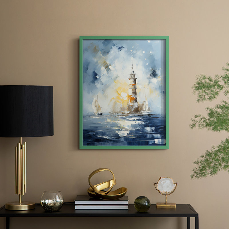 NAUTICAL Series, impression encadrée - bois massif, Vert, H 11 po x l 9 po