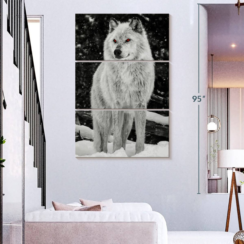 Brampt Wolf Amber Eyes, 74'' H x 48'' W
