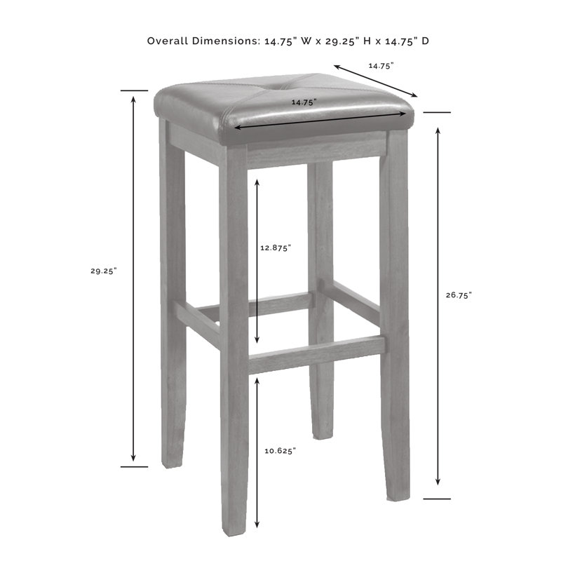 Tabouret de bar et de comptoir Diamondback, Noir, Tabouret de bar (siège d'une hauteur de 29 po)