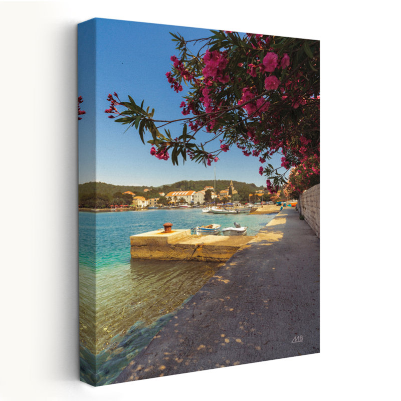 Beauté de la mer, bateau bleu turquoise, H 36 po x l 24 po
