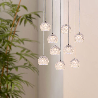 Bristow 9 - Light Nickel Cluster Pendant