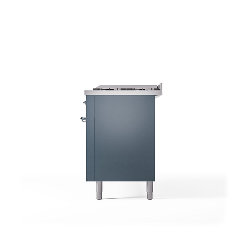 Cuisinière à double combustible de 60 po avec 9 brûleurs scellés et plaque chauffante (porte pleine) Nostalgie II de la série ILVE