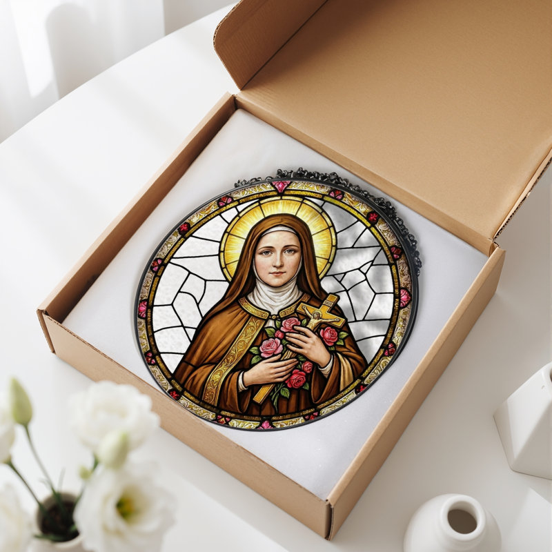 Vitrail Saint Rose H H 12 po, H 12 po