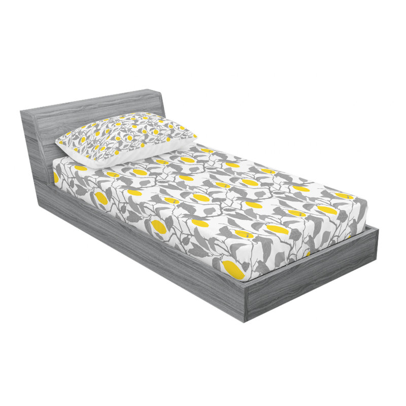 Microfiber Floral Sheet Set, Twin XL Sheet Set with Fitted Sheet