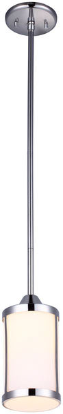Luminaire suspendu cylindrique à 1 lumière Janis, Chrome