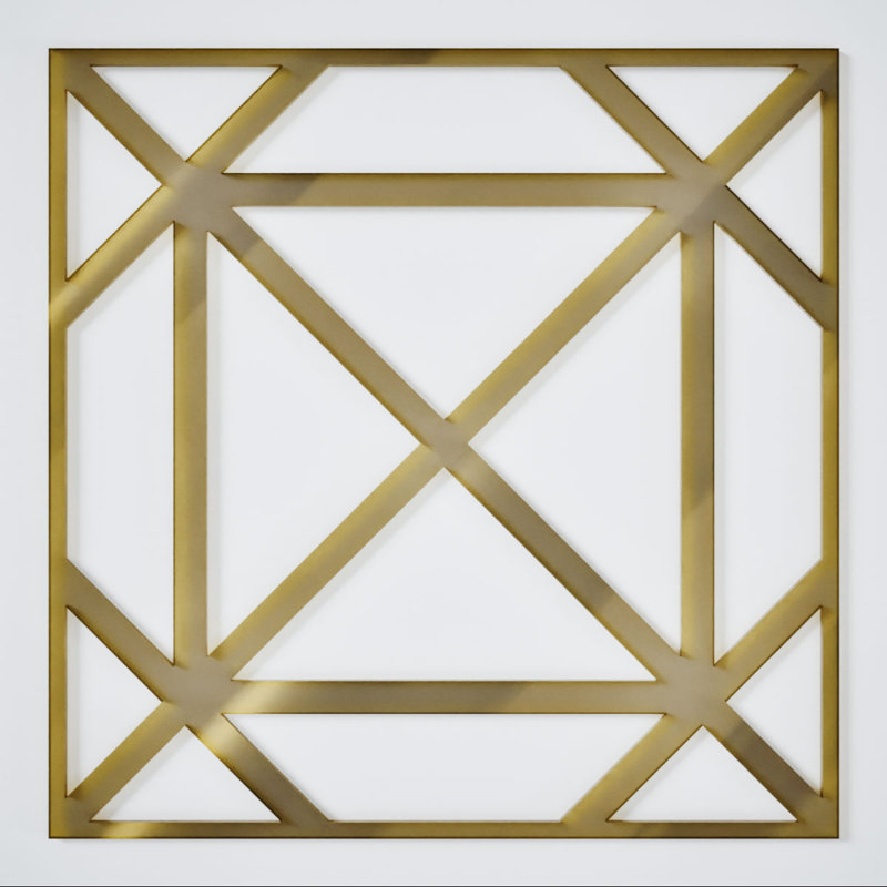 Panneaux muraux décoratifs en acrylique Buxton, moyen, l 15 3/8 po x H 15 3/8 po x T 1/8 po, miroir doré, Miroir doré