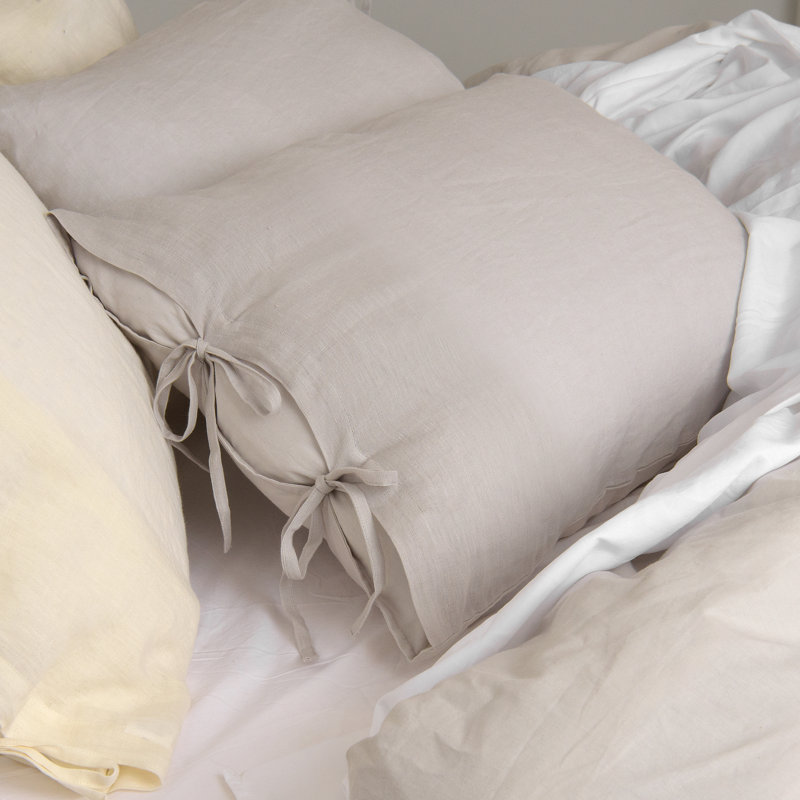 Ensemble de housse de couette 3 pièces Ginesta, Housse de couette simple + 1 taie décorative stan, Gris clair