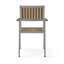 Ensemble de 2 fauteuils de salle à manger d'extérieur avec siège à lattes et structure en aluminium, naturel